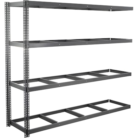 Global Industrial 4 Shelf, Standard Duty Boltless Shelving, Add On, 96"W x 24"D x 60"H, No Deck B3163970