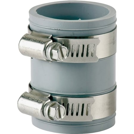 Prosource Coupling, 3/4 in x 3/4 in, PVC, Grey KJ-004