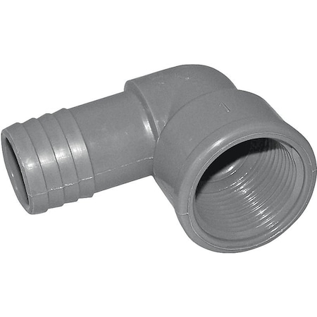 Genova Boshart Combination Pipe Elbow, 1/2 in, Insert x FPT, 90 deg Angle, PVC, Black UPVCFE-05