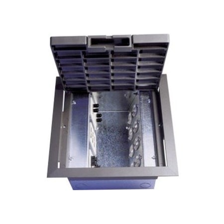 Wiremold Electrical Box, 115 cu in, Floor Box Type, 8 Gangs, Steel AC10105-2
