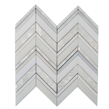 Apollo Tile Pearl White 12x12 Thassos, Shell Marble Polished Floor and Wall Mosaic Tile 5.08 sqft/case, 5PK APLALA88C11A