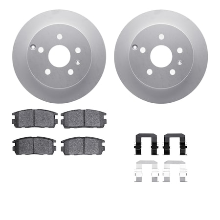 Dynamic Friction Co DFC GEOSPEC Coated Rotors with 5000 Brake Pads - Ceramic and Hardware 4512-48140