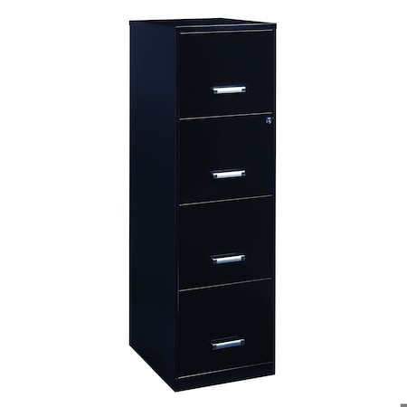 Space Solutions 14.25 in W 4 Drawer Vertical File Cabinet, Black 21618