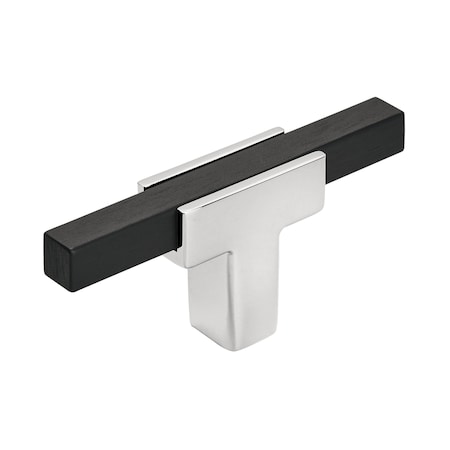 Amerock Urbanite 2-5/8 in 67 mm Length Polished Chrome/Brushed Matte Black Cabinet Knob BP6726BMB