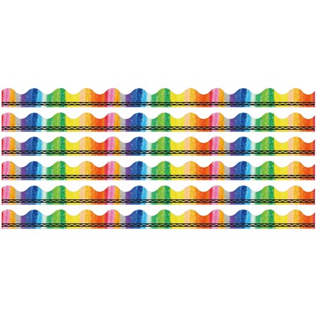 Eureka Crayola Rainbow Deco Trim, 37 Feet Per Pack, 6PK 845673