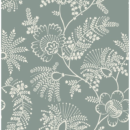 A-Street Prints Maeve Sea Green Jacobean Trail Wallpaper 4120-26824
