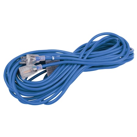 Performance Tool 50 ft. 16 GA Extension Cord, Blue, Lighted Outlet, All-weather W2257