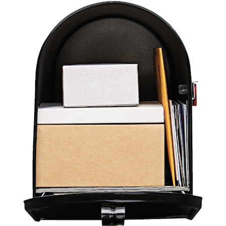 Gibraltar Elite T2 Large Black Steel Rural Post Mount Mailbox E1600BAM