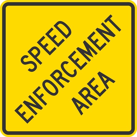 Lyle Speed Enforcement Area, 24x24, High Intensity Prismatic, Yellow G-13197-HI_24x24