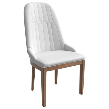 Leisuremod Verisma Collection Modern Wooden Dining Chair in White VC57W