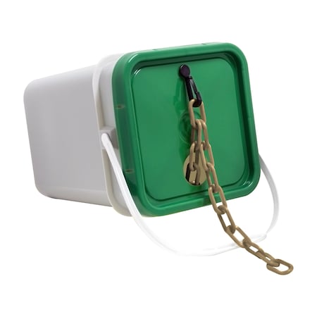 Mr. Chain 1.5" x 300' Army Tan Plastic Safety Chain - Pail 30055-P