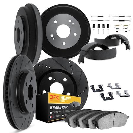 Dynamic Friction Co DFC Brake Rotor - Drilled & Slotted - Black- Heavy Duty Brake Pad includes Hardware 8214-47041