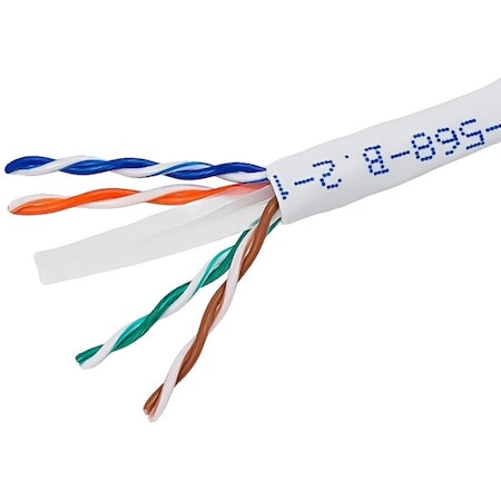 Monoprice Cat6 Utp Solid Cmr, White 500 ft. 13675