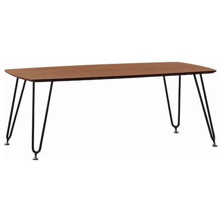 Leisuremod Elmwood Modern Wood Top Coffee Table with Iron Base, Walnut ET47WN