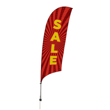 Showdown Displays 10.5 Ft  Value Razor Sail Sign Kit (Single-Sided With Value Spike Base) - Sale Red Burst 908110-005