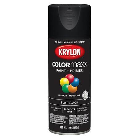 Sw Psb Krylon Purdy Bestt Liebco White Lightning 12 Oz Krylon K05546007 Black COLORmaxx Paint & Primer Spray Paint, Flat K05584007