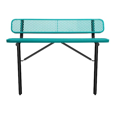 Leisure Craft Bench/Back, Ingroud Mount, 6ft., Teal B6WBIG-TEAL