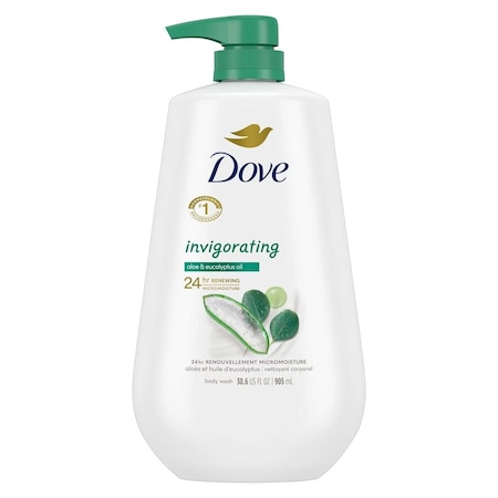 Dove Invigorate Aloe and Eucalyptus Body Wash with Pump, 30.6 Ounce, 3PK 64402158