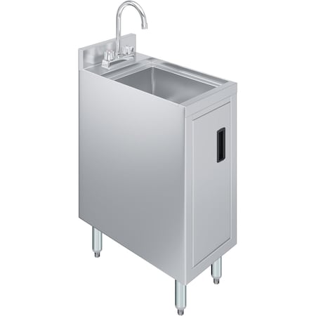 Amgood 22 in. x 12 in. Stainless Steel Underbar Hand Sink with Cabinet Base SINK UHSC-2212-Z
