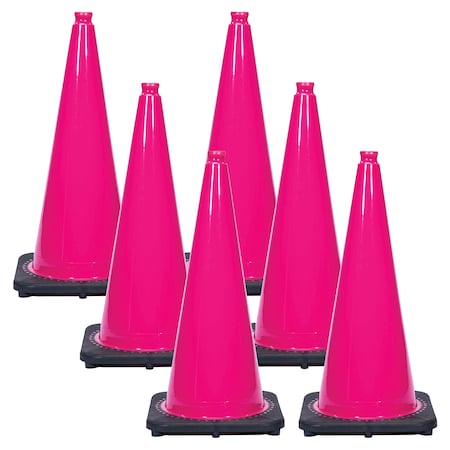 Mr. Chain 28" Safety Pink Traffic Cones (6-Pack) 97525-6
