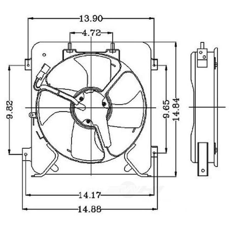 Global Parts Distributors Electric Cooling Fan Assembly 2811372