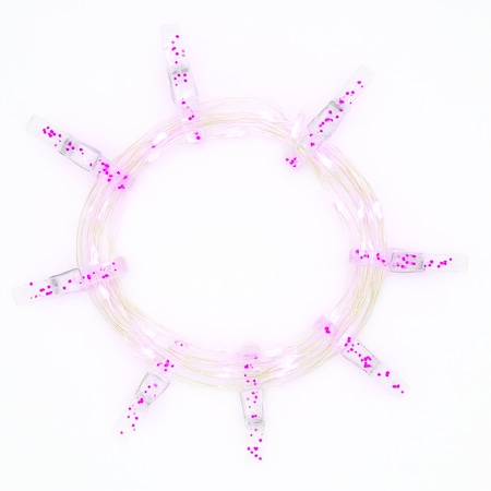 Elegani 36 LED Pink Glitter Photo Clip String Light - 13FT Decorative Lighted Garland PH-600174