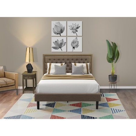 East West Furniture 2 Piece Kendall Queen Size Bedroom Set - Black KD18Q-1DE07