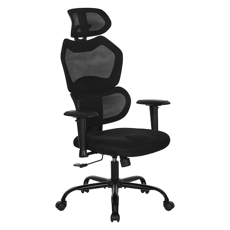Office Star Products Ventilated Seating Ventilated Seating Office Chair, Black Mesh EM14622HR-3