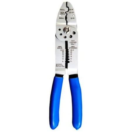 Southwire TOOLS AND FASTENERS RV 8 To 22 Gauge Solid 10 To 24 Gauge Stranded 6In1 Strips And Cuts Blue H MP61