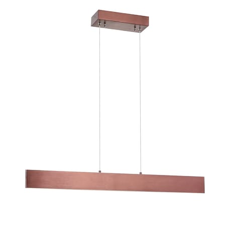Jonathan Y Draper 32" Dimmable Adjustable Integrated LED Metal Linear Pendant, Anodized Bronze JYL7018B