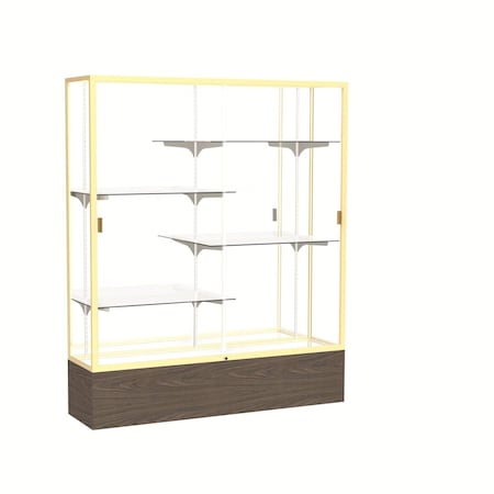 Ghent Floor Display Case 60x72x16, Mirror, Champange 2075MB-GD-WV
