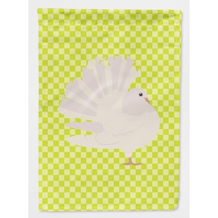 Carolines Treasures Silver Fantail Pigeon Green Flag Garden Size BB7776GF