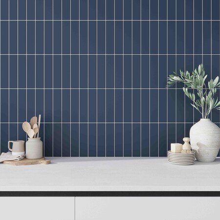 Apollo Tile Arte 1.97 in. x 7.87 in. Matte Blue Ceramic Subway Wall and Floor Tile 6.48 sq. ft./case 60-pack APLRID88NAVM