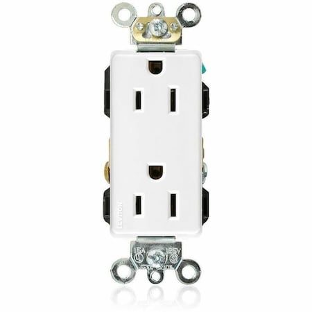 Leviton PlugsandReceptacles, 15A, 125VAC, Wht, Nylon 16262-W