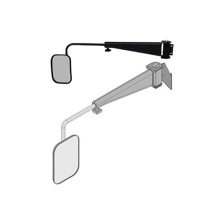 K&M Mfg Mirror Kit for John Deere 9000 Series 4WD Tractors Left-Hand Black Powder Coat 3166