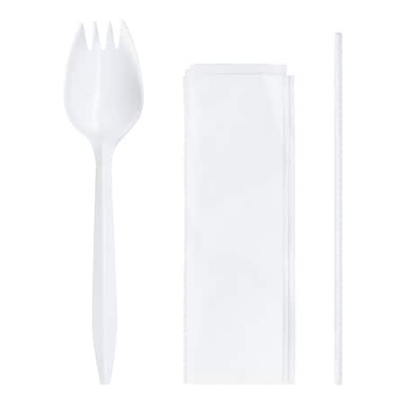 Smarty Had A Party MW Cutlery Kit - Spork, Napkin and Milk Straw, 3000PK 814-CASE