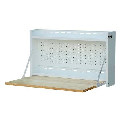 Viper Tool Storage 32-Inch Folding Worktable with Butcher Block Top, White V32FWTBBWH