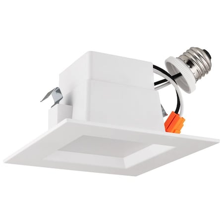 Sunlite LED Retrofit 4-Inch Square Light Fixture, Medium Base Dimmable 10W(65W=) 700 Lumens 5000K 89279-SU