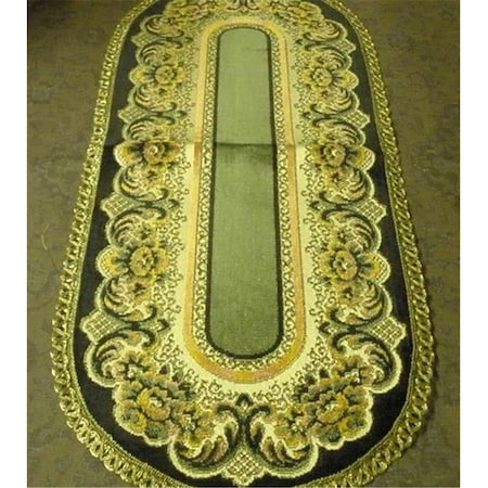 Fastfood 14 x 32 in. Begium Table Runner Verona, Black FA2570171