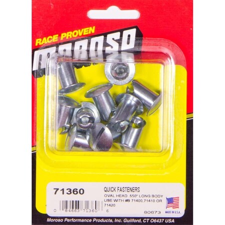 Moroso 71360 Oval Head Quik Fastener - 0.550 in. Long Body MOR71360