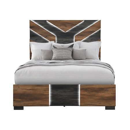 Global Furniture Usa Modern Optimus Brown/Black Queen Bed OPTIMUS-BRWN/BLK-QB