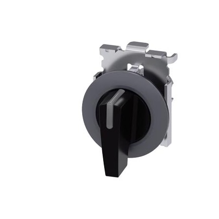 Siemens Illuminable selector switch, 30 mm, round, Metal matte, black 3SU1062-2EM10-0AA0