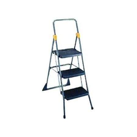 Cosco Commercial 3-Step Folding Step Stool- 22-1/2W X 32-5/8 Spread X 52-1/8H- Gray 11-839GGO