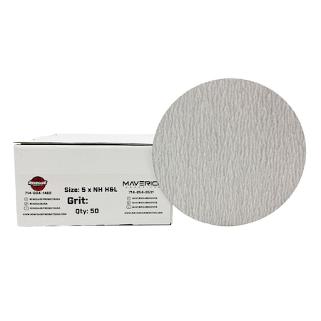 Renegade Products Usa 5 in White Hook & Loop Aluminum Oxide Sanding Discs, 50PK PPV5XNHVC15