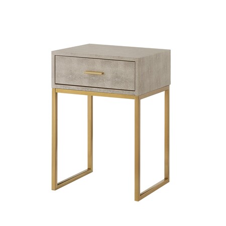 Homeroots 24" Gold and Cream End Table with Drawer 543908