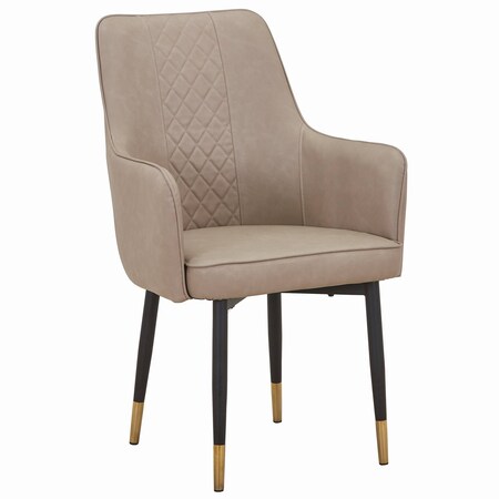 Leisuremod Allure Modern Tufted PU Leather Accent Dining Chair with Arms ACA52TP