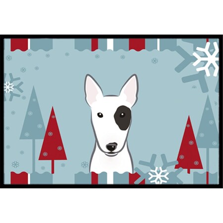 Carolines Treasures BB1705JMAT Winter Holiday Bull Terrier Indoor & Outdoor Mat, 24 x 36 in. BB1705JMAT