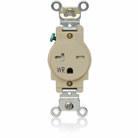 Leviton Plugs&Rcptcls, 20A, 250VAC, Ivory, Nylon, PK1 W5461-T0I