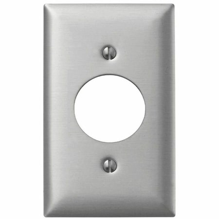 Hubbell Wiring Device-Kellems Wallplates and Boxes, Metallic Plates, 1- Gang, 1) 1.60" Opening, Standard Size, Aluminum SA720