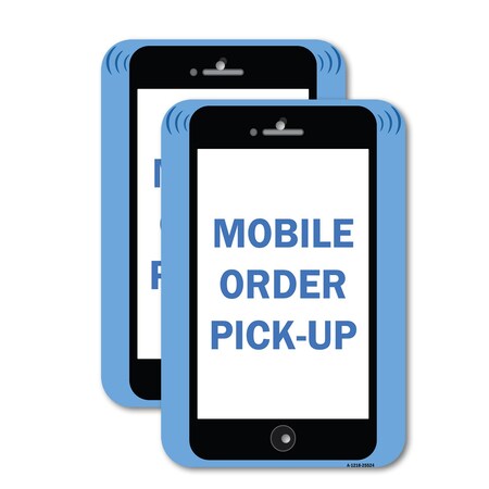 Signmission Mobile Order Pick Up, 12'' X 18'' 2 Signs, Heavy Gauge Aluminum, 2PK A-1218-2PACK-25524